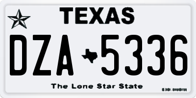 TX license plate DZA5336