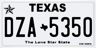 TX license plate DZA5350