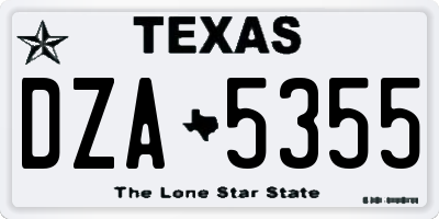 TX license plate DZA5355