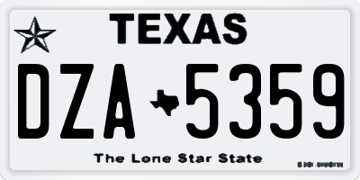 TX license plate DZA5359
