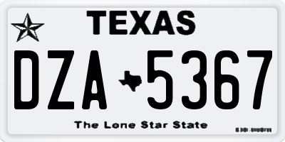 TX license plate DZA5367