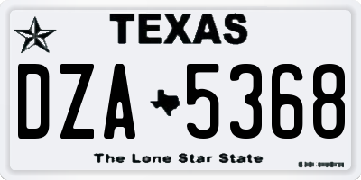 TX license plate DZA5368
