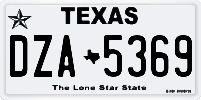 TX license plate DZA5369