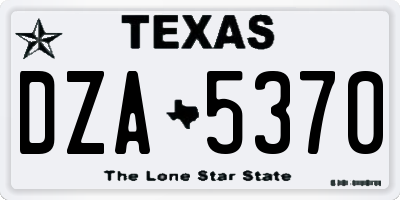 TX license plate DZA5370