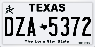 TX license plate DZA5372