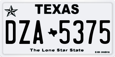 TX license plate DZA5375