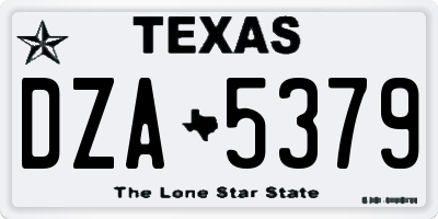 TX license plate DZA5379