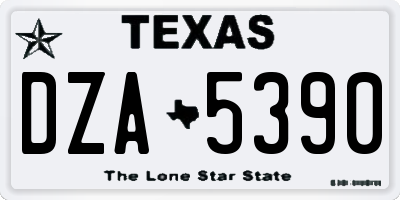TX license plate DZA5390