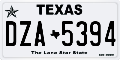 TX license plate DZA5394