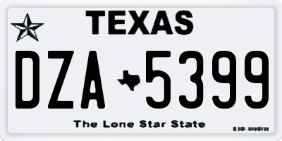 TX license plate DZA5399