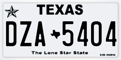 TX license plate DZA5404
