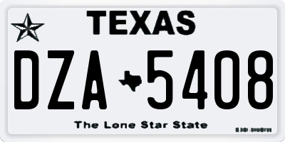 TX license plate DZA5408