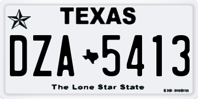 TX license plate DZA5413
