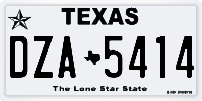 TX license plate DZA5414