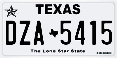 TX license plate DZA5415