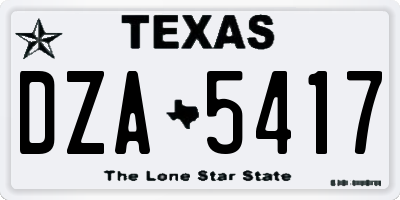 TX license plate DZA5417