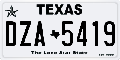 TX license plate DZA5419