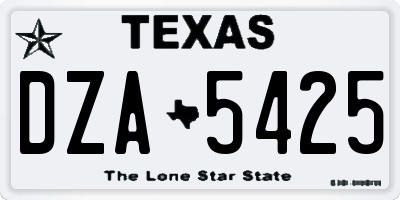 TX license plate DZA5425
