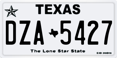 TX license plate DZA5427