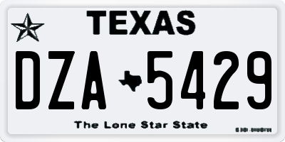 TX license plate DZA5429