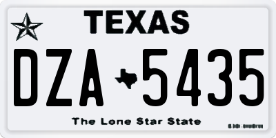 TX license plate DZA5435