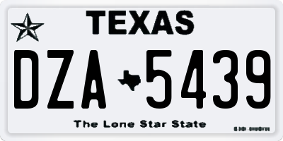 TX license plate DZA5439