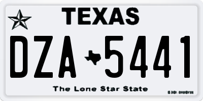 TX license plate DZA5441