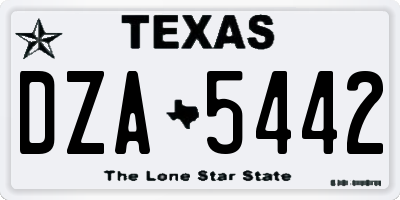 TX license plate DZA5442
