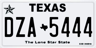 TX license plate DZA5444