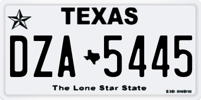 TX license plate DZA5445