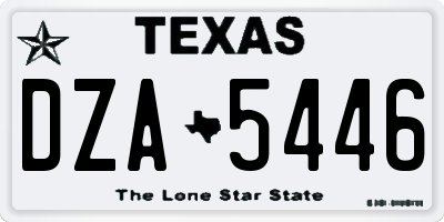 TX license plate DZA5446