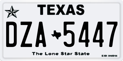 TX license plate DZA5447