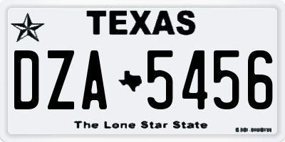 TX license plate DZA5456