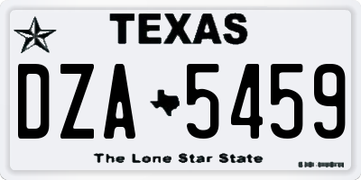 TX license plate DZA5459