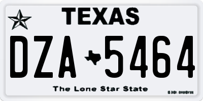 TX license plate DZA5464