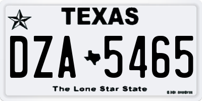 TX license plate DZA5465