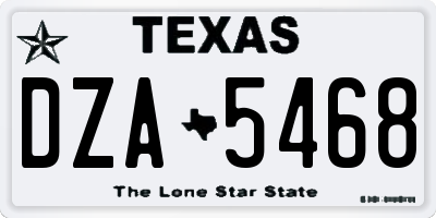 TX license plate DZA5468