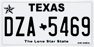 TX license plate DZA5469