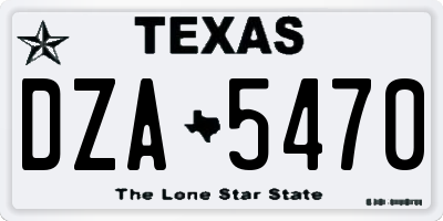 TX license plate DZA5470