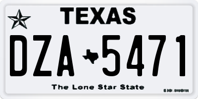 TX license plate DZA5471
