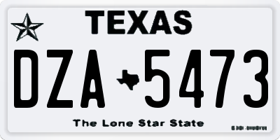TX license plate DZA5473