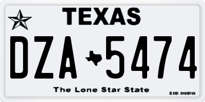 TX license plate DZA5474