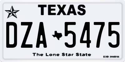 TX license plate DZA5475