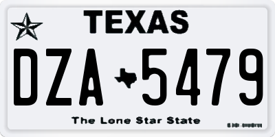 TX license plate DZA5479