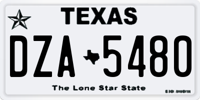 TX license plate DZA5480