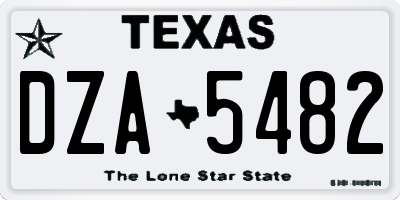 TX license plate DZA5482