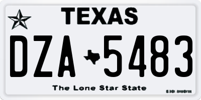 TX license plate DZA5483