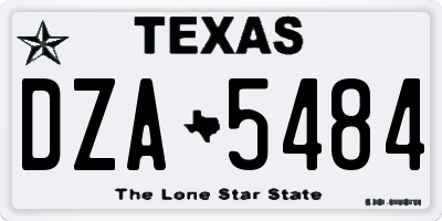 TX license plate DZA5484
