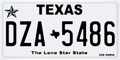 TX license plate DZA5486