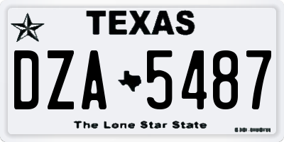 TX license plate DZA5487